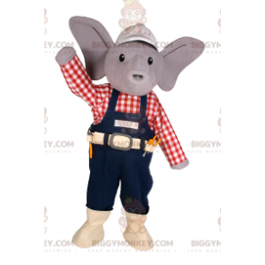 Traje de mascote Little Elephant BIGGYMONKEY™ com boné e roupa