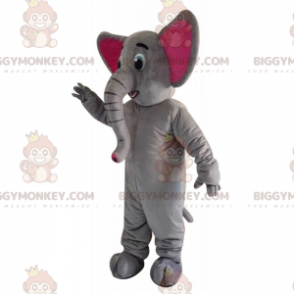 Στολή μασκότ BIGGYMONKEY™ Little Grey Elephant and Pink Ears -