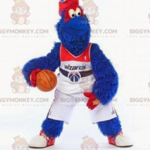 Costume de mascotte BIGGYMONKEY™ de monstre bleu et rouge tout