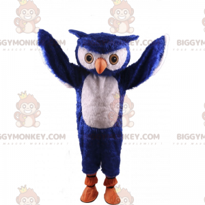 Costume de mascotte BIGGYMONKEY™ de petit hiboux bleu -