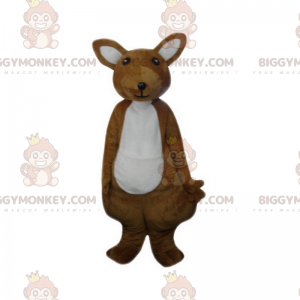 Costume de mascotte BIGGYMONKEY™ de petit kangourou marron et