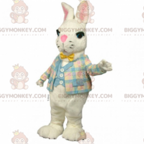 BIGGYMONKEY™ Little White Rabbit -maskottiasu, jossa on