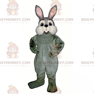 BIGGYMONKEY™ maskotdräkt för liten grå kanin och vita kinder -