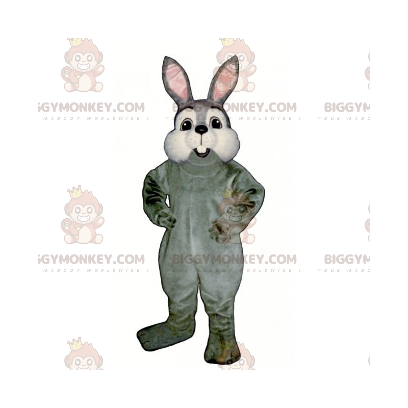 BIGGYMONKEY™ Little Gray Rabbit and White Cheeks Mascot Costume