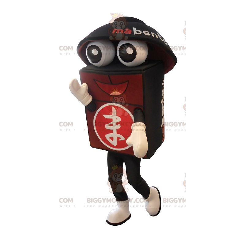Zwart en rood reus Bento BIGGYMONKEY™ mascottekostuum -