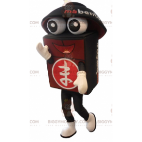 Costume de mascotte BIGGYMONKEY™ de bento géant noir et rouge -