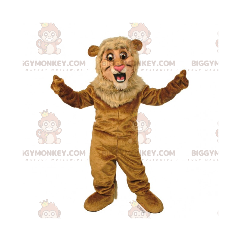 BIGGYMONKEY™ Little Lion Maskottchen-Kostüm mit kleiner Mähne -