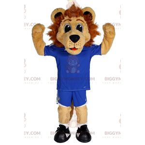 BIGGYMONKEY™ Little Lion Maskottchen-Kostüm im blauen