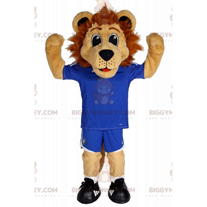 BIGGYMONKEY™ Little Lion Maskottchen-Kostüm im blauen