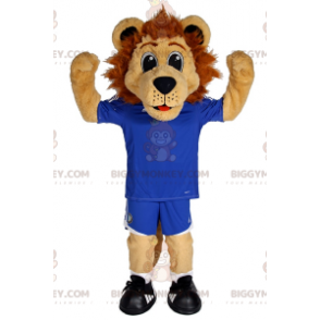 BIGGYMONKEY™ Little Lion Maskottchen-Kostüm im blauen