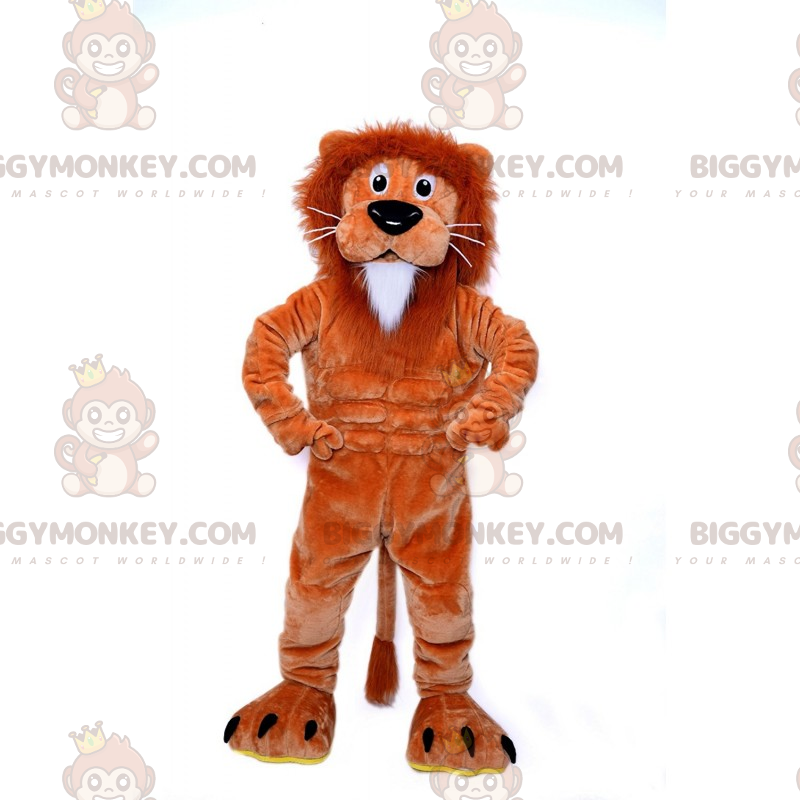 Brun och vit Little Lion BIGGYMONKEY™ maskotdräkt - BiggyMonkey