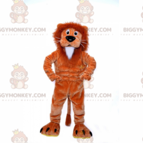 Braun-weißer kleiner Löwe BIGGYMONKEY™ Maskottchen-Kostüm -