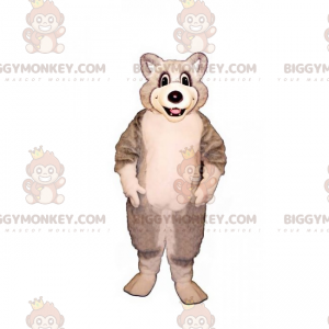 Costume de mascotte BIGGYMONKEY™ de petit loup blanc et gris -