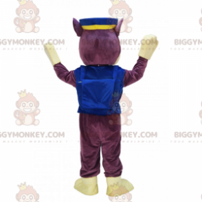 Traje de mascote BIGGYMONKEY™ Little Wolf com roupa de policial