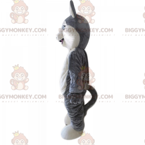 Kostium maskotki szaro-białego wilka BIGGYMONKEY™ -