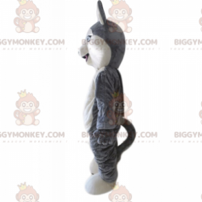 Disfraz de mascota BIGGYMONKEY™ de pequeño lobo gris y blanco -
