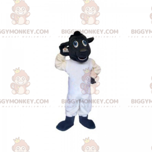 Fantasia de mascote de ovelha preta e branca BIGGYMONKEY™ –