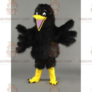 BIGGYMONKEY™ Costume da mascotte nero piumaggio uccellino -