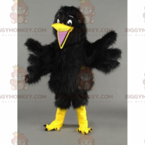 BIGGYMONKEY™ Little Bird pehmeä höyhenpehmeä musta maskottiasu