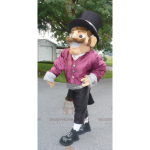 BIGGYMONKEY™ mascot costume of a smiling man dressed in a very