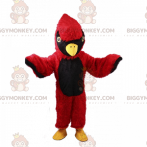 Disfraz de mascota BIGGYMONKEY™ de pajarito rojo y negro -