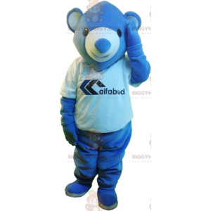 Costume de mascotte BIGGYMONKEY™ de petit ours bleu -