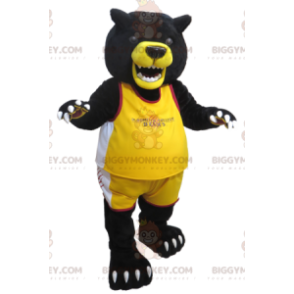 BIGGYMONKEY™ Disfraz de mascota de oso negro y amarillo grande