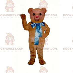 Στολή μασκότ BIGGYMONKEY™ Little Teddy Bear με μεγάλο μπλε