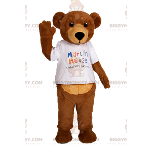 Lilla björnen BIGGYMONKEY™ maskotdräkt med vit t-shirt -
