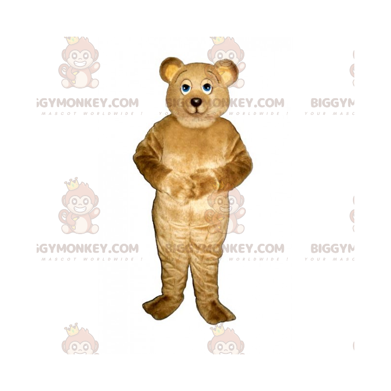 BIGGYMONKEY™ Little Beige Bear With Blue Eyes Mascot Costume –