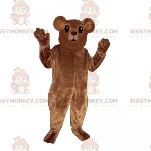 Traje de mascote ursinho marrom BIGGYMONKEY™ com orelhas