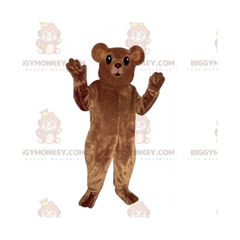 BIGGYMONKEY™ Lilla brunbjörnsbjörnmaskotdräkt med runda öron -