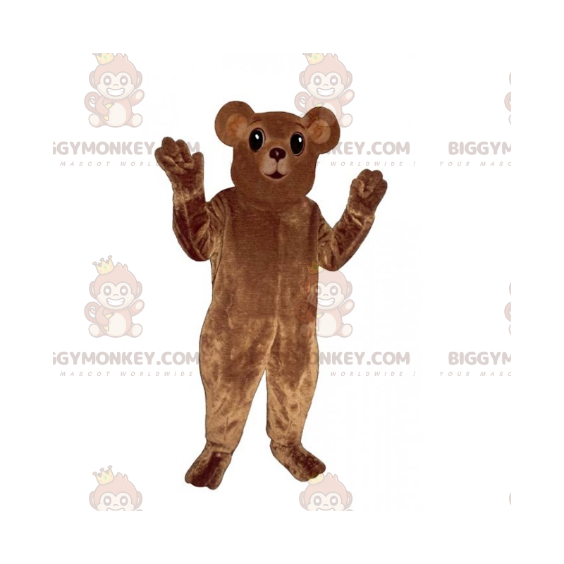 BIGGYMONKEY™ Little Brown Bear Bear maskottiasu pyöreillä