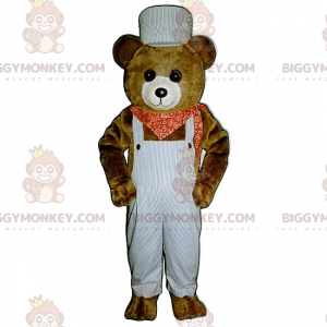 BIGGYMONKEY™ maskotdräkt för lilla bruna björnunge med overall