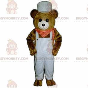 BIGGYMONKEY™ Little Brown Bear Cub -maskottiasu haalareilla ja