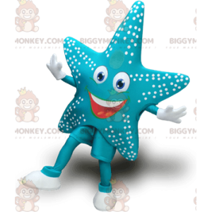 Mycket leende blå sjöstjärna BIGGYMONKEY™ maskotdräkt -