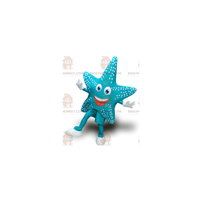 Very Smiling Blue Starfish BIGGYMONKEY™ Mascot Costume –