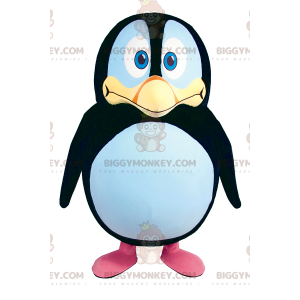 Kostium maskotki małego okrągłego pingwina o różowych nogach