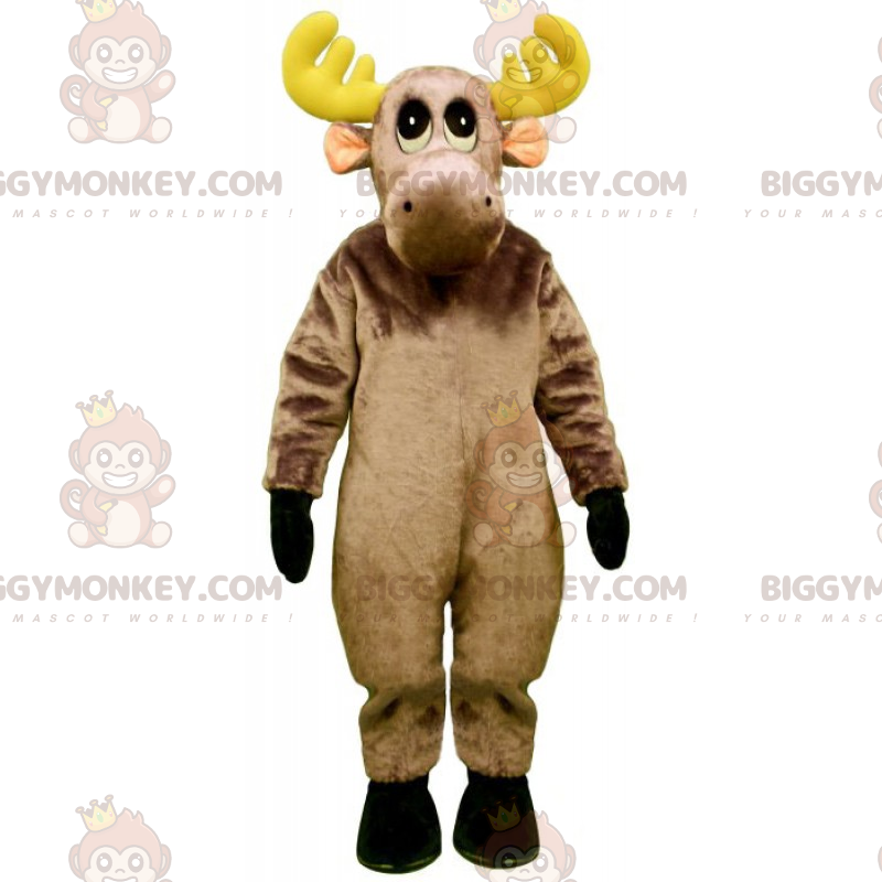 BIGGYMONKEY™ lille rensdyrmaskotkostume med gult gevir -