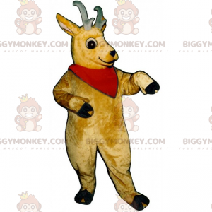 Traje de mascote de rena com pequenos chifres BIGGYMONKEY™ –