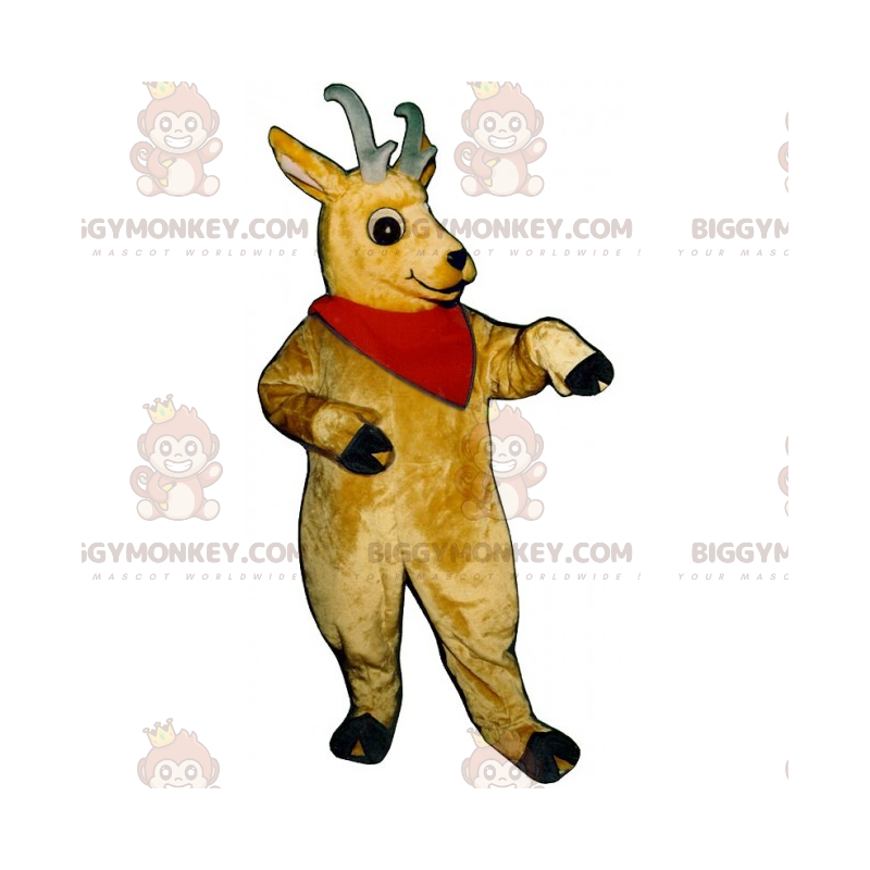 Traje de mascote de rena com pequenos chifres BIGGYMONKEY™ –