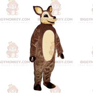 Traje de mascote de rena marrom e barriga bege BIGGYMONKEY™ –