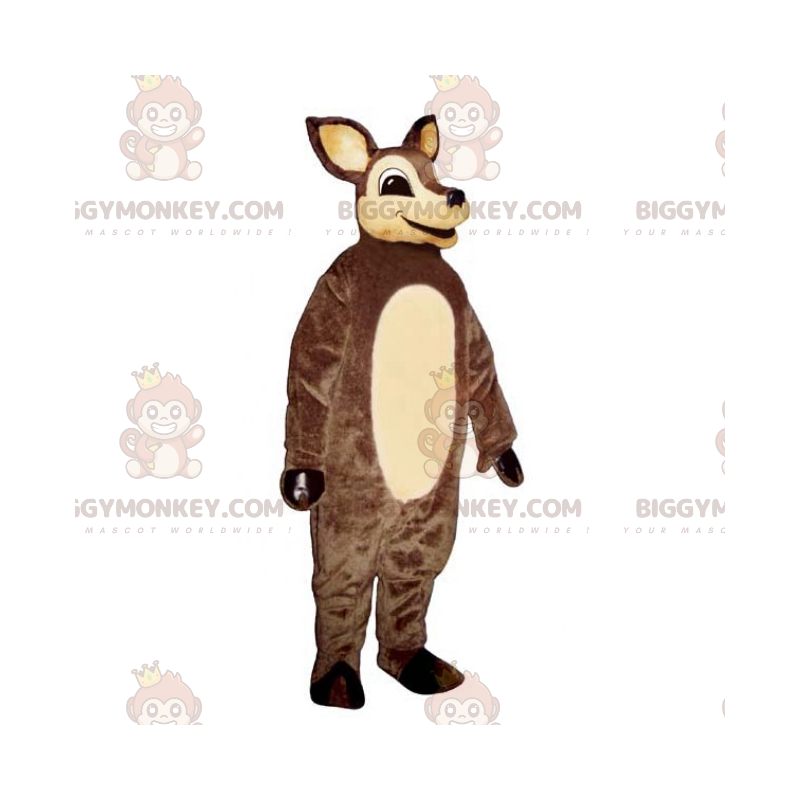 BIGGYMONKEY™ Little Brown Reindeer and Beige Belly Mascot