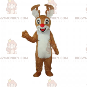 BIGGYMONKEY™ Disfraz de mascota de reno de nariz roja sonriente