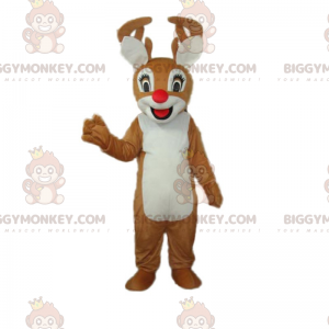 BIGGYMONKEY™ Smiling Little Red Nose Reindeer Mascot Costume -