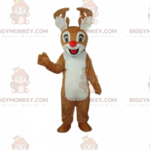 BIGGYMONKEY™ Smiling Little Red Nose Reindeer Mascot Costume –