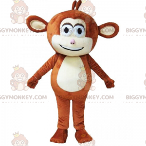 Costume della mascotte della piccola scimmia marrone