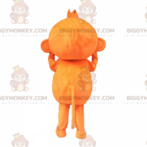 Costume della mascotte della piccola scimmia arancione