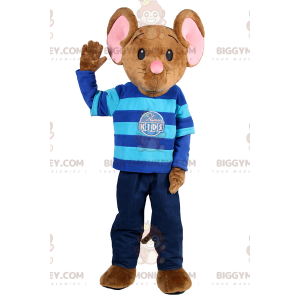 Traje de mascote Little Mouse BIGGYMONKEY™ com roupa de criança