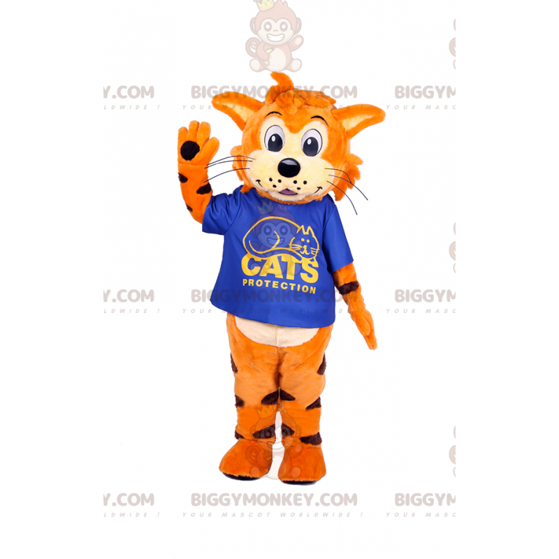 Orange Tiger Cub BIGGYMONKEY™ Mascot Costume With Tee Shirt –